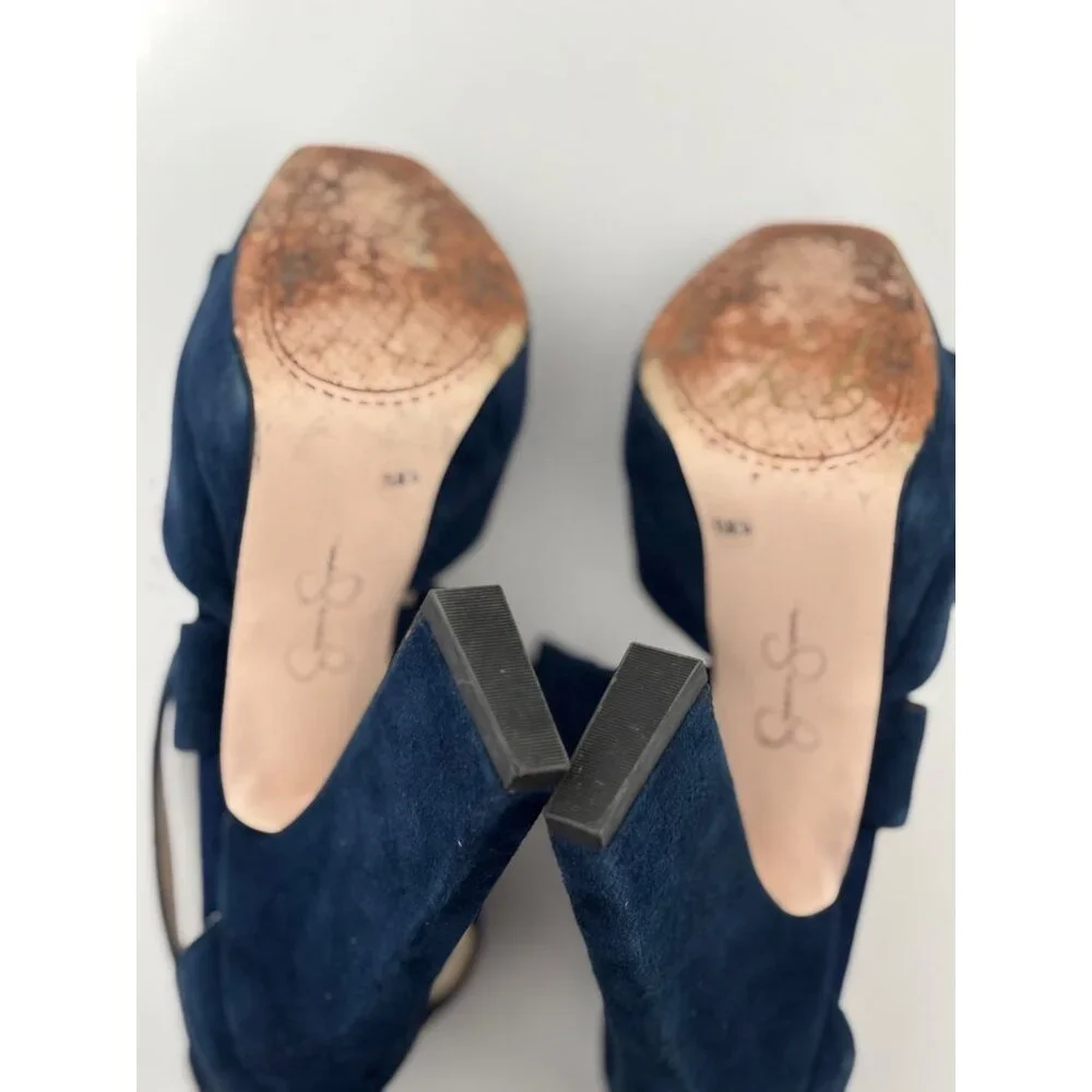 Jessica Simpson Heels 51/2 Suede Platform Chunky Block Y2K Night Out Studio 54 - Picture 7 of 15